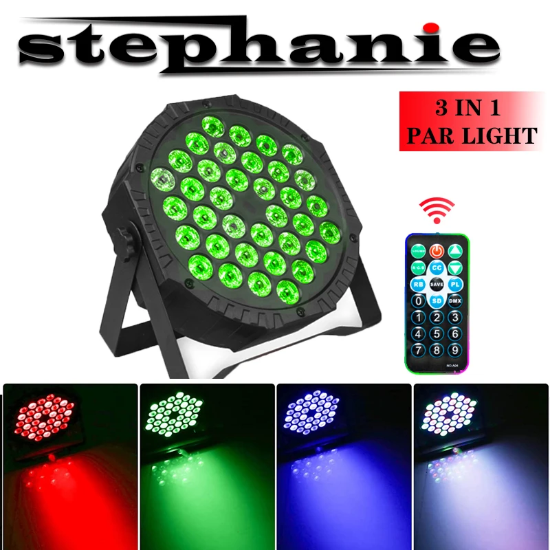 스테파니-36 LED 무대 플랫 파 조명 효과 RGBW 3IN1 DMX 512 DJ 디스코 파티 휴일 크리스마스 바 클럽, 결혼식 쇼 조명