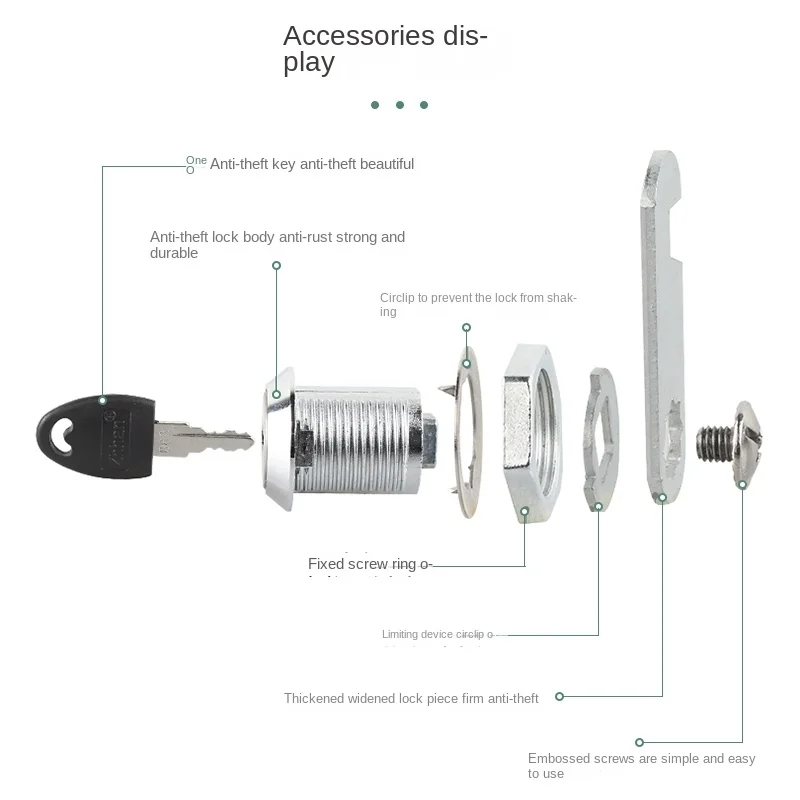 Cabinet Door and Drawer Lock 16/20/25/30mm 2 Keys Safe Cam Lock Office Door Cabinet Box Cupboard Lock Letter Wardrobe Safety Drawer Locker cylinder lock