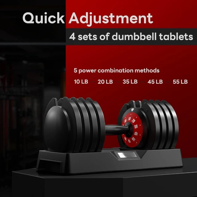 QuickAdjust 55lbs Dumbbell for Home Gym 5