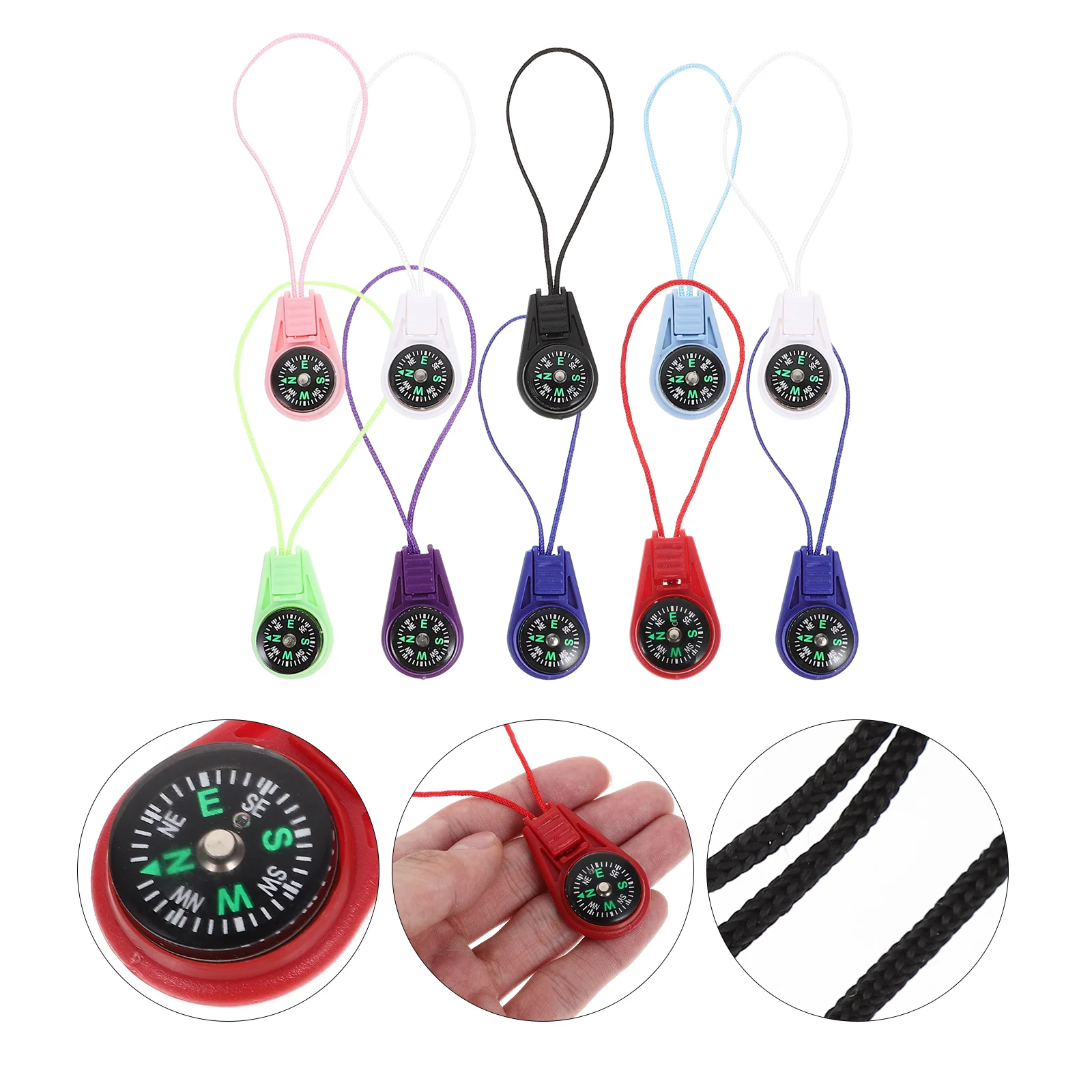 

20 Pcs Lanyard Slider Compass (mixed Colors) 20pcs Button Bulk Carabiner Mini Acrylic Travel Camping Accessories