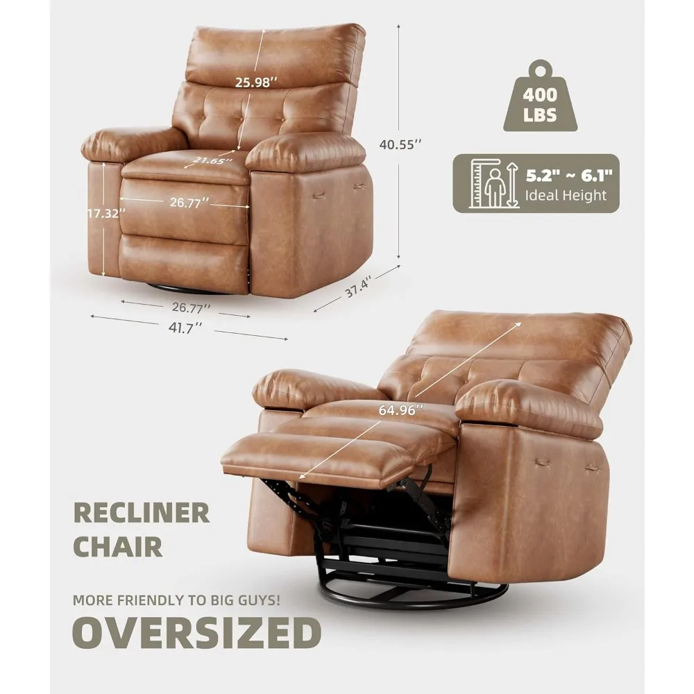Electric Massage Recliner Chair with Heat, USB Port - 360° Swivel Rocking Chair for Living Room