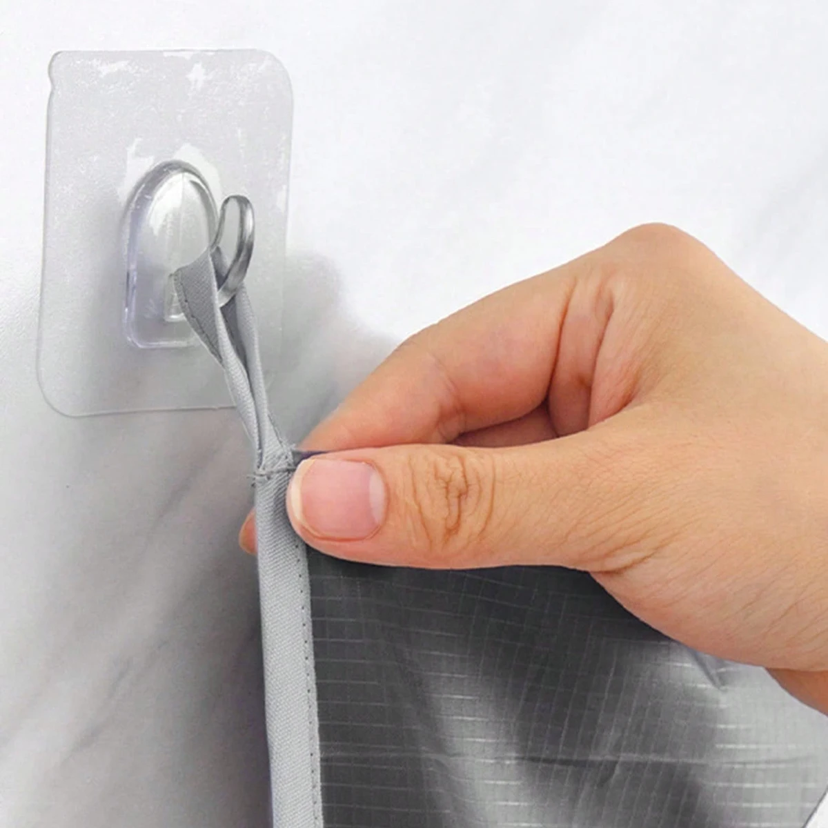 1pc wall mounted laundry storage bag, easy to access circular opening, bathroom wall mounted household clothing storage box 5