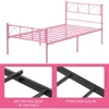Platform Bed Frame with Headborad&Footboard,12.2 inches,No Box Spring Needed,Simple Assembly,Furniture(Pink,Twin) 5