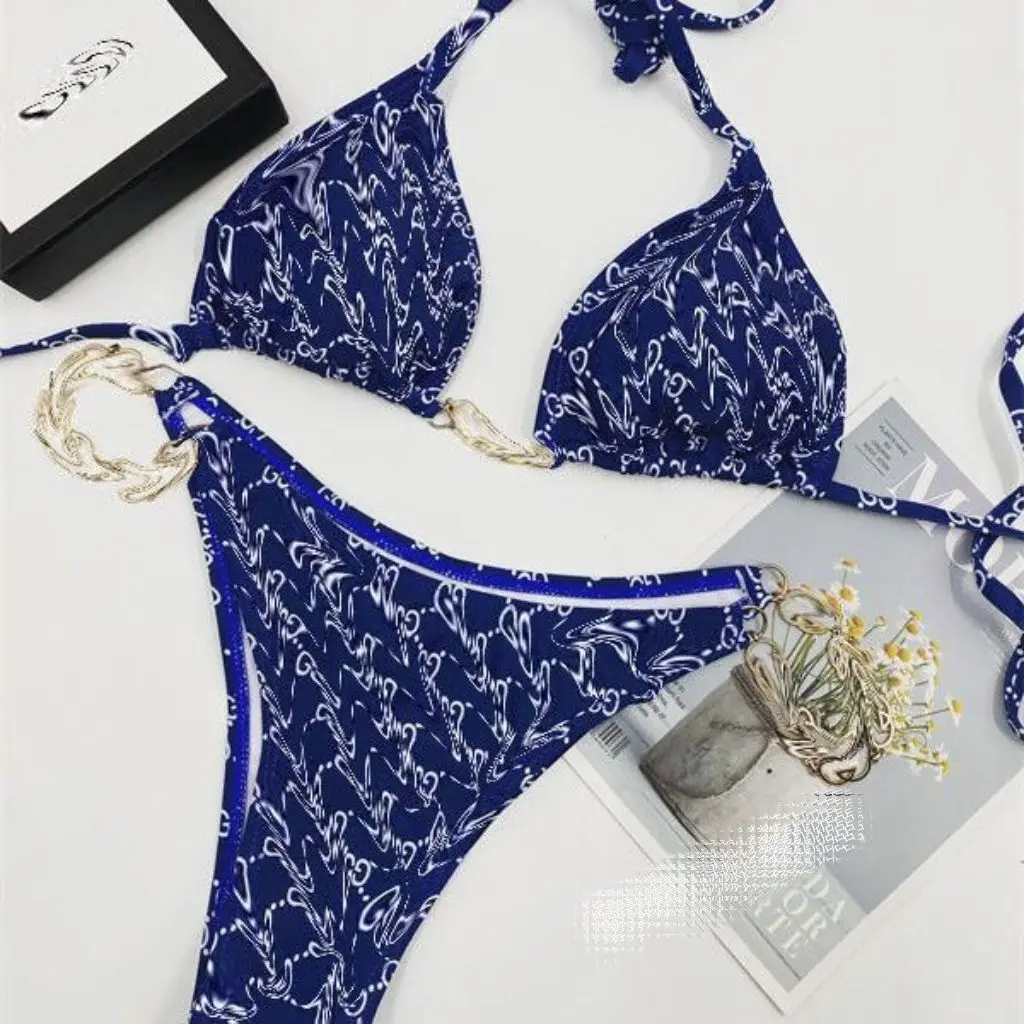 

Three-point Bikini Set for Women, Female Split Swimsuit, Chain Letter Swimwear, Hot Spring