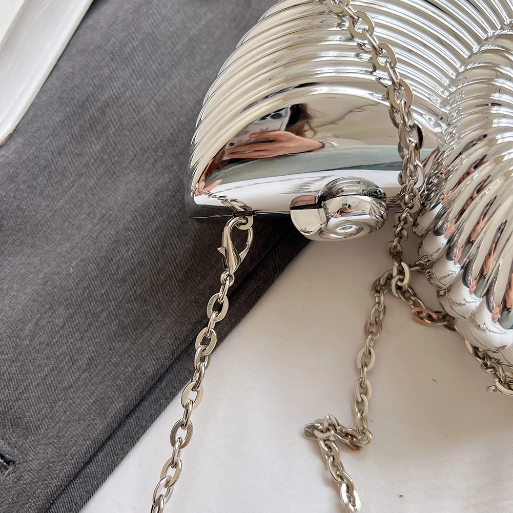Conch Shape Fashion Evening Bags Acrylic Stylish Shoulder Bag Stylish Crossbody Bag Chain Strap Purse for Wedding Party