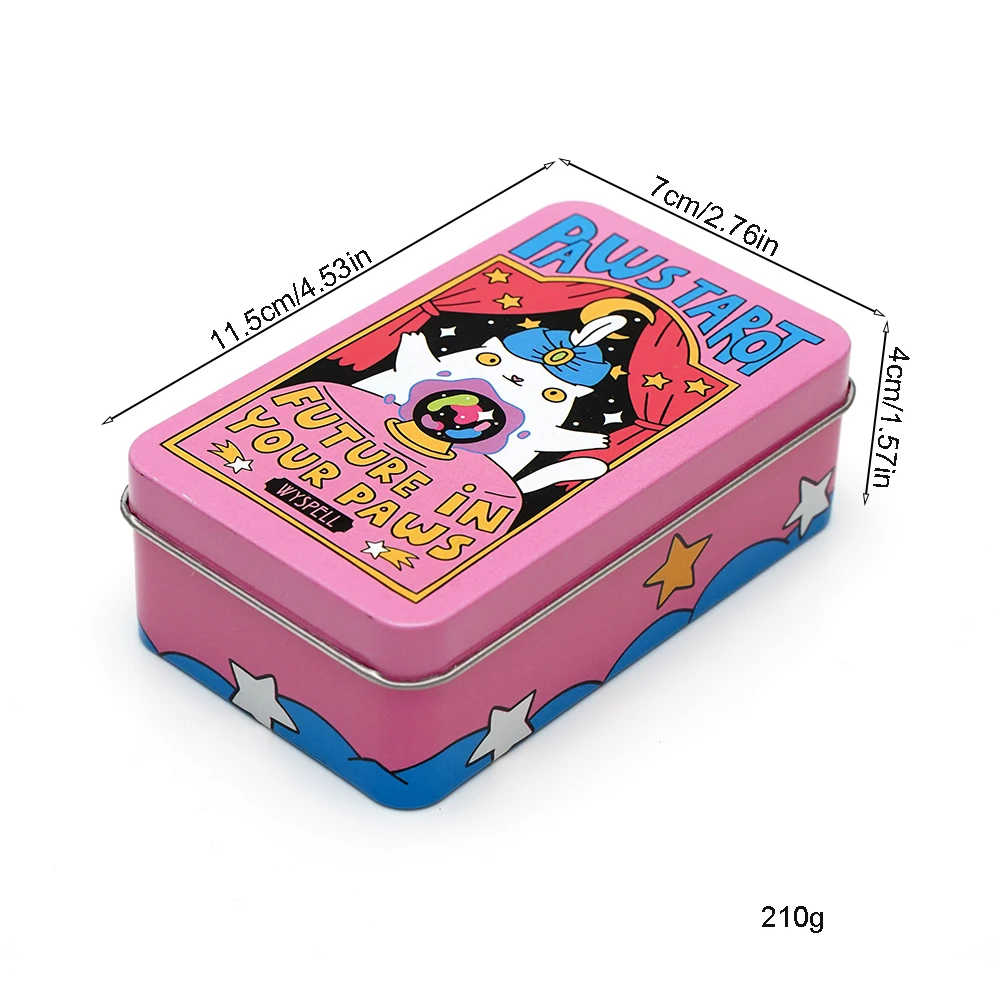 Tin Box Wyspell Cat Tarot Cards 78 Card Cat Tarot Deck Unique Tarot Cards for Cat Lovers and Tarot Enthusiasts Cute Tarot Cards 5