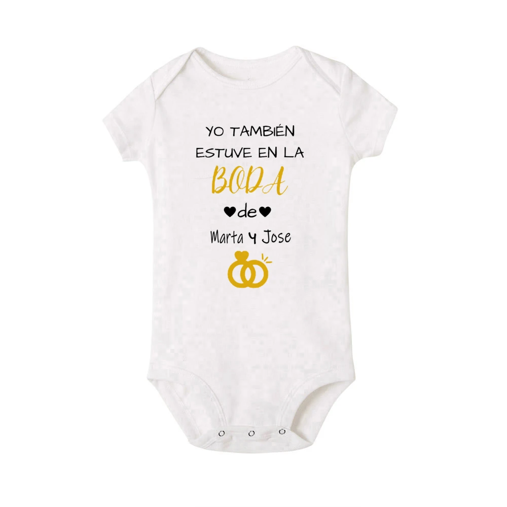 Personal isierte Baby Body Ich besuchte auch die Hochzeit benutzer definierte Name Baby Overall Hochzeit Kleinkind Kleinkind Jungen Mädchen Stram pler Outfits