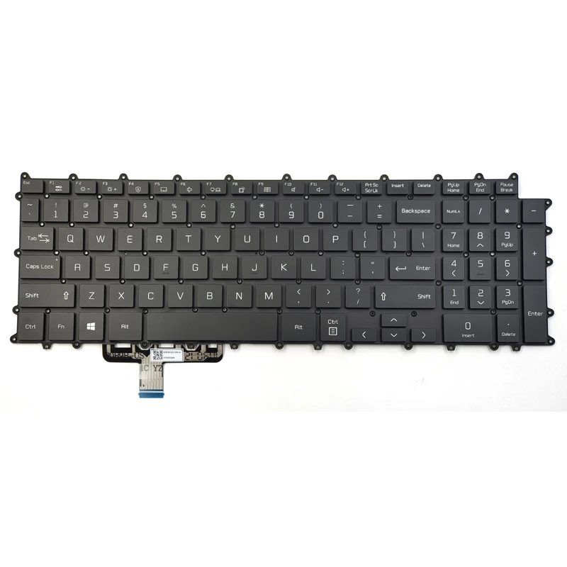 LG Gram 17Z90N-V 17Z90N-R.AAC8U1 17U70P 17U70P-P 17UD70P US Backlit Keyboard Black - View #2