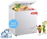 .Ft Deep Compact Freezer, Chest Freezer with a Removable Basket 7 Gears Adjustable Temperature Control(-18°F to -46°F) for Garag 1