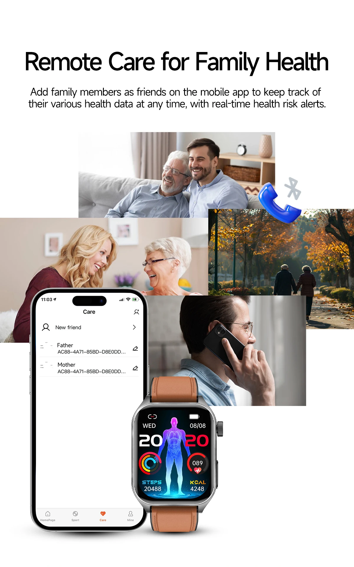 2026 New 650nm Laser Therapy Health Smartwatch Men ECG Blood Pressure Lipid Uric Acid Bluetooth Call Smart Watch For Android IOS