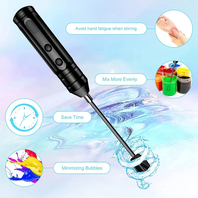 NiArt Epoxy Mixer Resin Mixer Craft Electric Handheld Mixer with Rechargeable Battery for Minimizing Bubbles, Epoxy Stirrer for Resin, Silicone