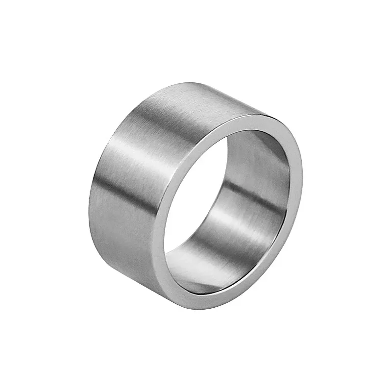 2022 nuovi anelli alla moda in acciaio inossidabile largo 12 mm per le donne fedi nuziali gioielli da uomo colore argento lucido - immagine 4