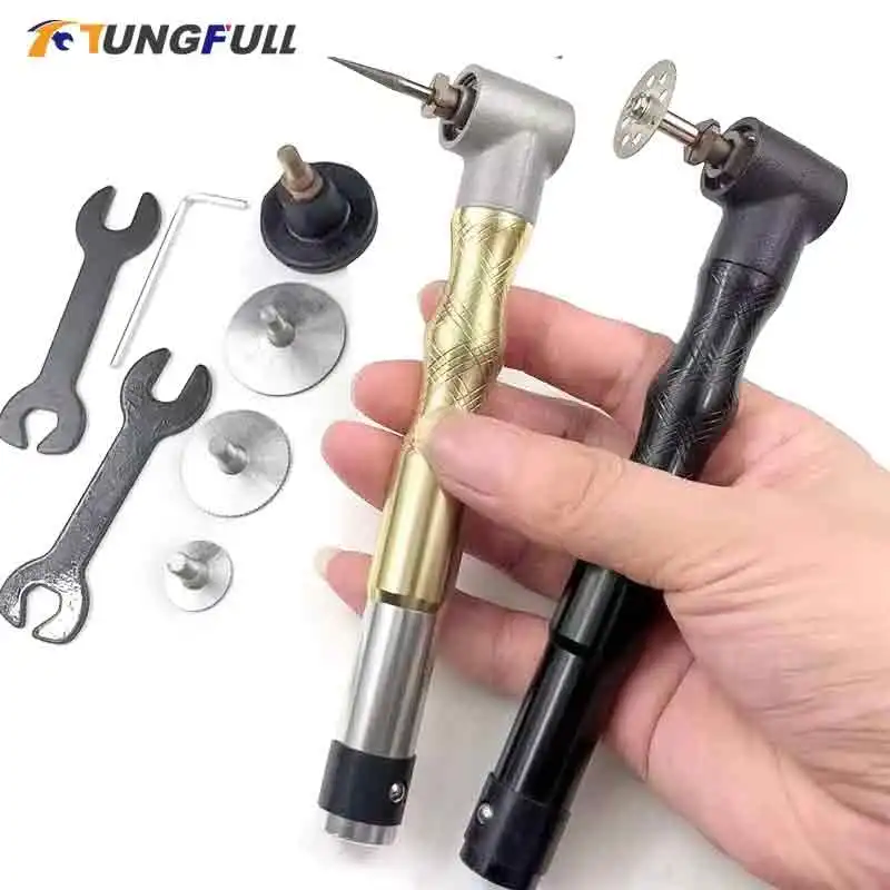 90&deg; Elbow Compact Mill Grinder Mold Trimming Polishing Handle Engraving Machine Set Kit Multipurpose Polishing Device