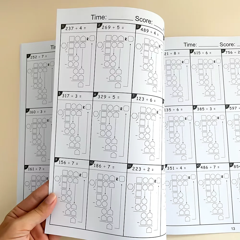 Libro de prueba de división larga Montessori, libro de trabajo de  matemáticas, material didáctico aritmético para grados 3-4, escuela  primaria, entrenamiento cognitivo de matemáticas - AliExpress, image size:1000x1000