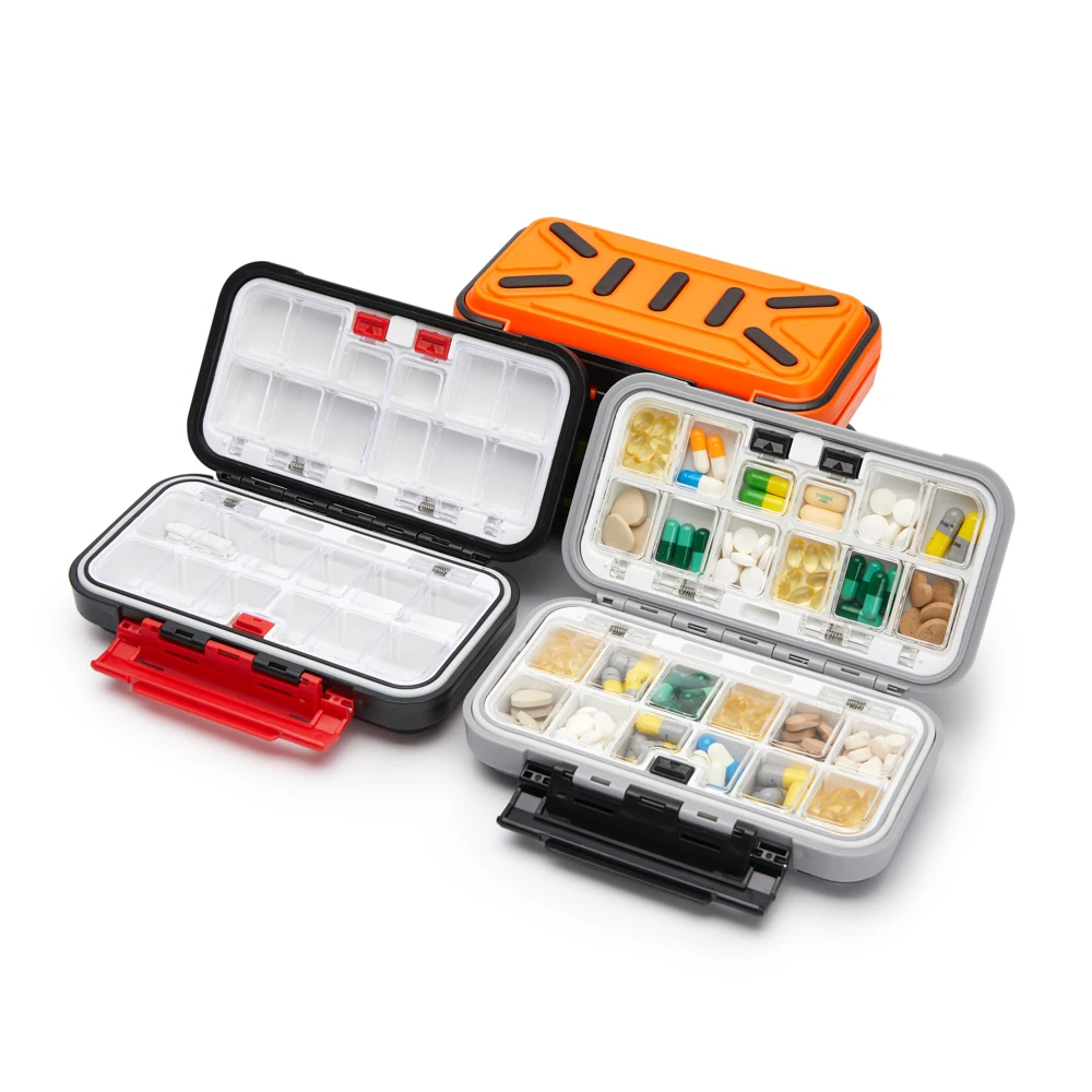 Weekly Portable Travel Pill Cases Box 7 Days Organizer 24 Grids Pills Container Storage Tablets Drug Vitamins Medicine Fish Oils