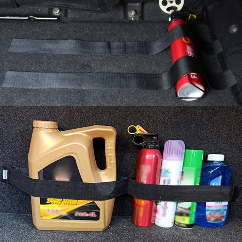 Car Trunk Straps Car Trunk Storage Fixing Elastic Belt Organizer Tapes Fire Extinguisher Fixed Auto Interior Stowing