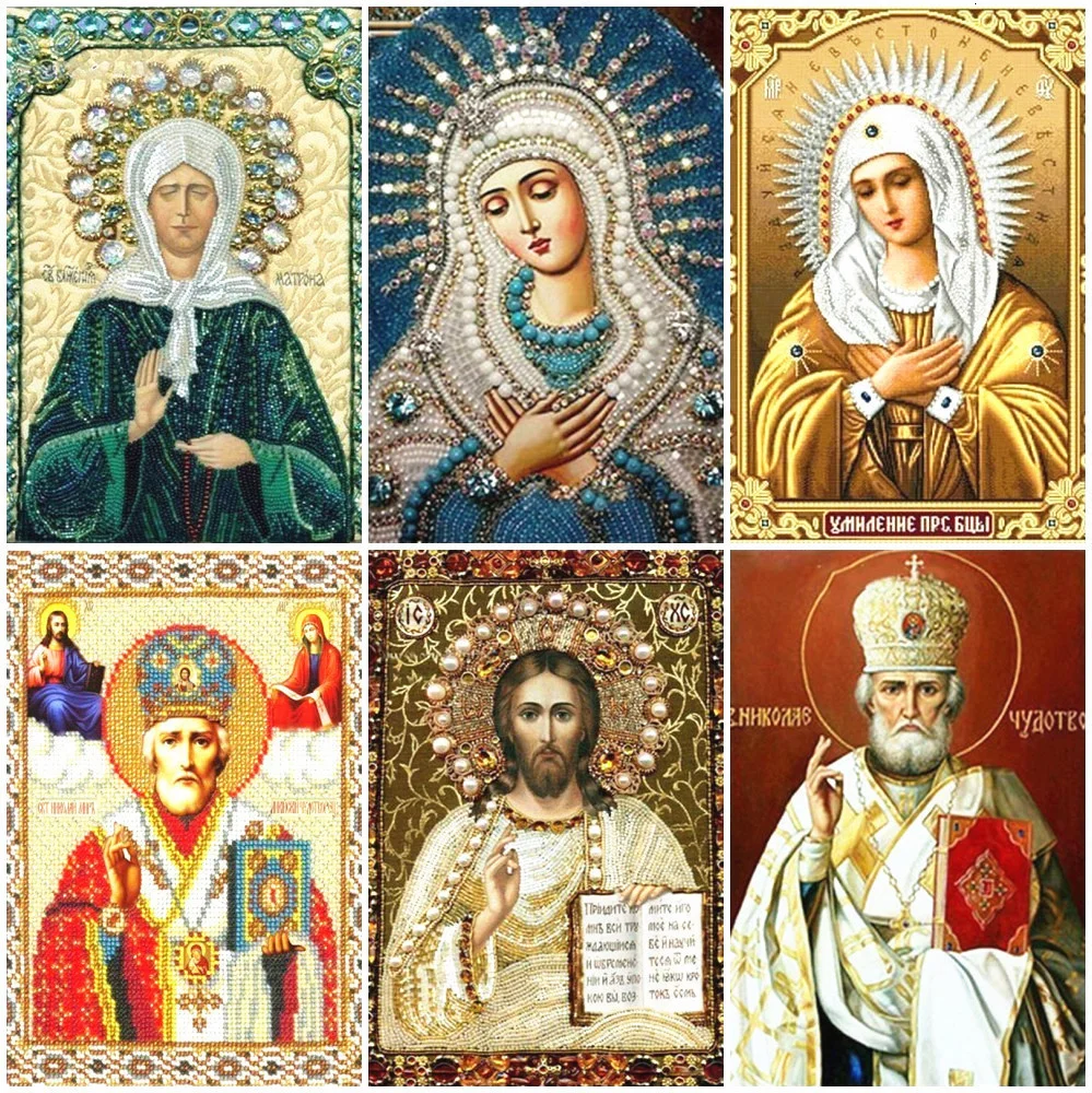 Diamond Mosaic Icon Diamond Embroidery Rhinestones Painting Virgin Mary