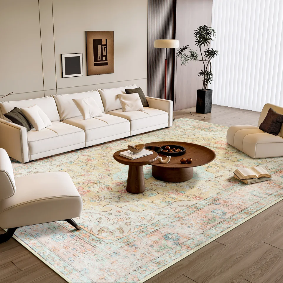 Stylish Vintage Boho Area Rugs Non-slip Living Room Carpet