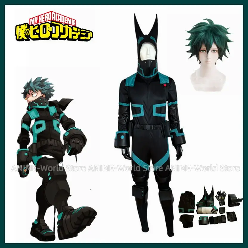 My Hero Academia Hero Season 4 Midoriya Izuku Cosplay Battle Suit Wig World  Hero Mission Jumpsuit Anime Mha Uniform Green Hair - Cosplay Costumes -  AliExpress