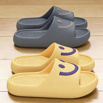 Summer Thick Sole EVA Slippers for couple Plus Size 36-45 Beach Candy Color Cloud Slippers Women Platorm Non Slip Slides Sandals 1