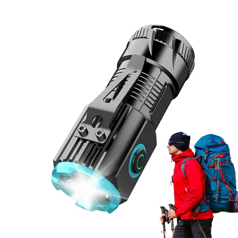 

Powerful Mini LED Flashlight Super Bright Aluminium Pocket Torch Rechargeable Waterproof Hiking Camping Flash Light With Magnet