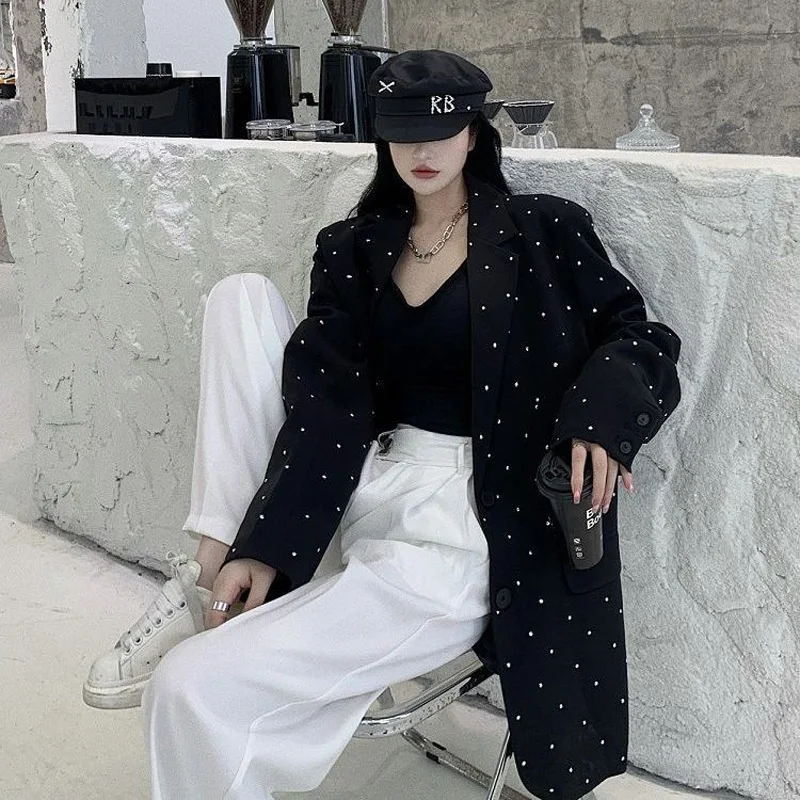 다용도 캐주얼 루즈핏 얇은 스타일 정장, 한국 버전, 분위기 있는 디자인 센스, 중공업 핫 다이아몬드, 2023 용수철 가을