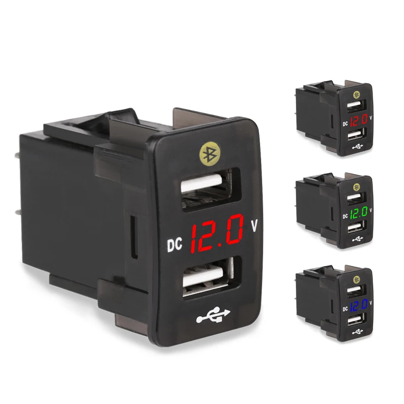 Dual Usb Car Socket Charger 1224v Led Voltmeter Car Accessories Quick