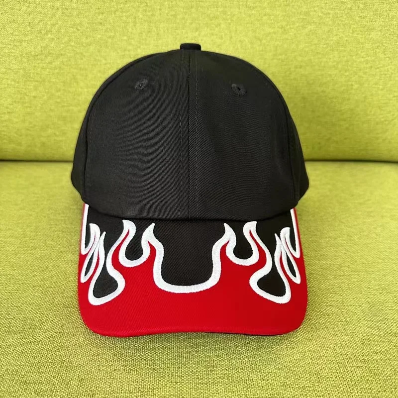 

Designer Brand Flame Embroidery Hat Men's and Women's Explosive Duck Cap Men's Sunscreen Baseball Cap Kепка Free Mail