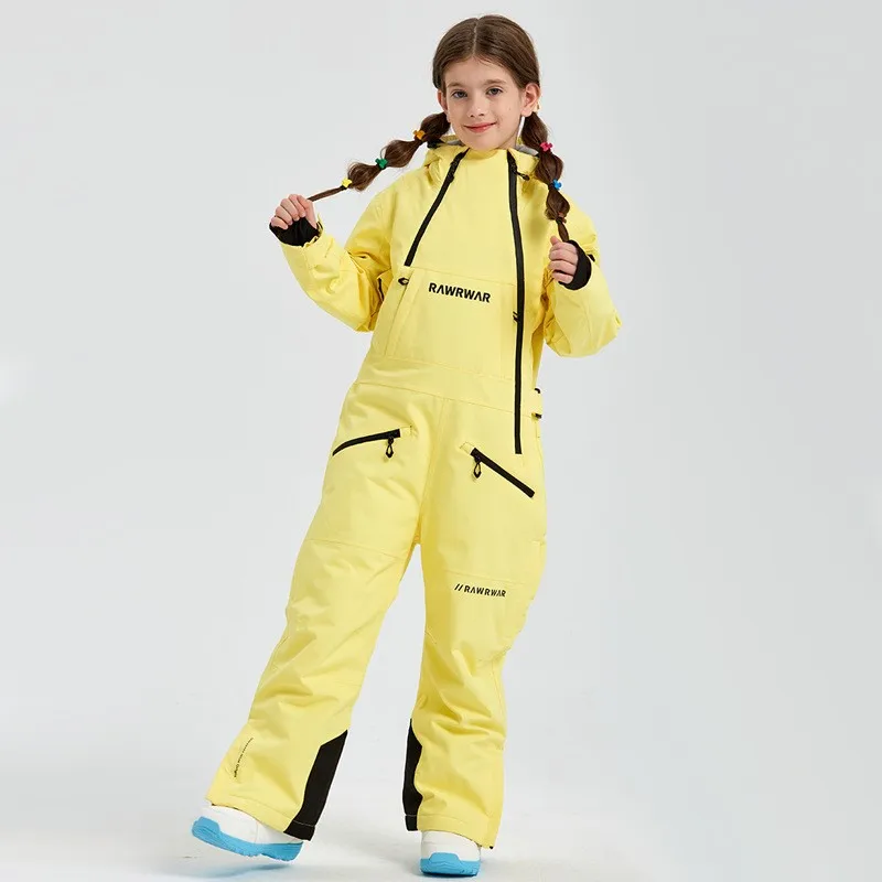 스키복 주니어 Ski Suit Cotton Coat Jacket Children Boys and Girls Warm Thick Windproof Waterproof and Hard-Wearing Veneer Double Board