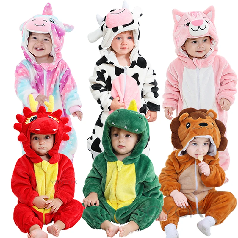 Kids Pajamas Kigurumi Cat Onesie Unicorn for Children Winter