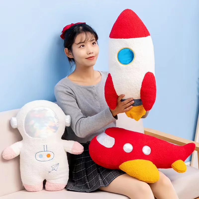 

Astronaut Plush Pillow Aircraft Rocket Toy Doll Children's Day Gift Home Decotation Universe Space Dream