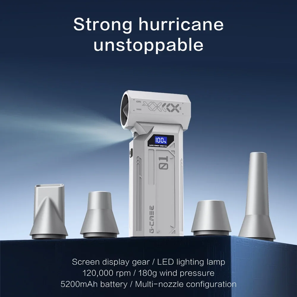 120000RPM Electric Air Turbo Blower Jet Fan Brushless Motor Rechargeable With Type C Portable Dust Cleaner For Keyboard Car