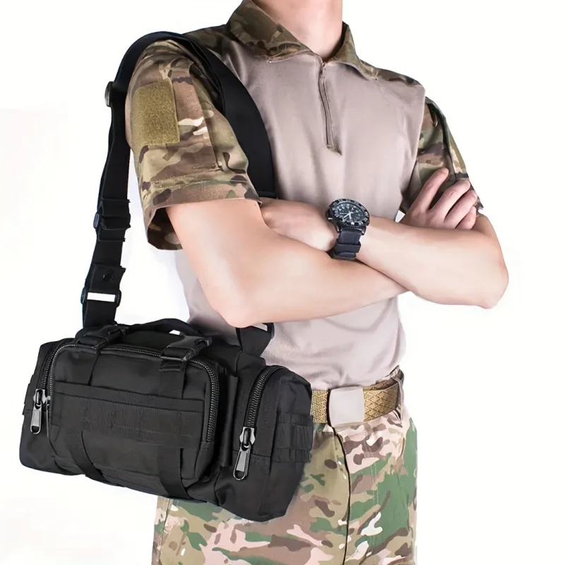 Nylon Outdoor Crossbody Bag Climbing Hiking Camping Shoulder Bag Zipper Bag