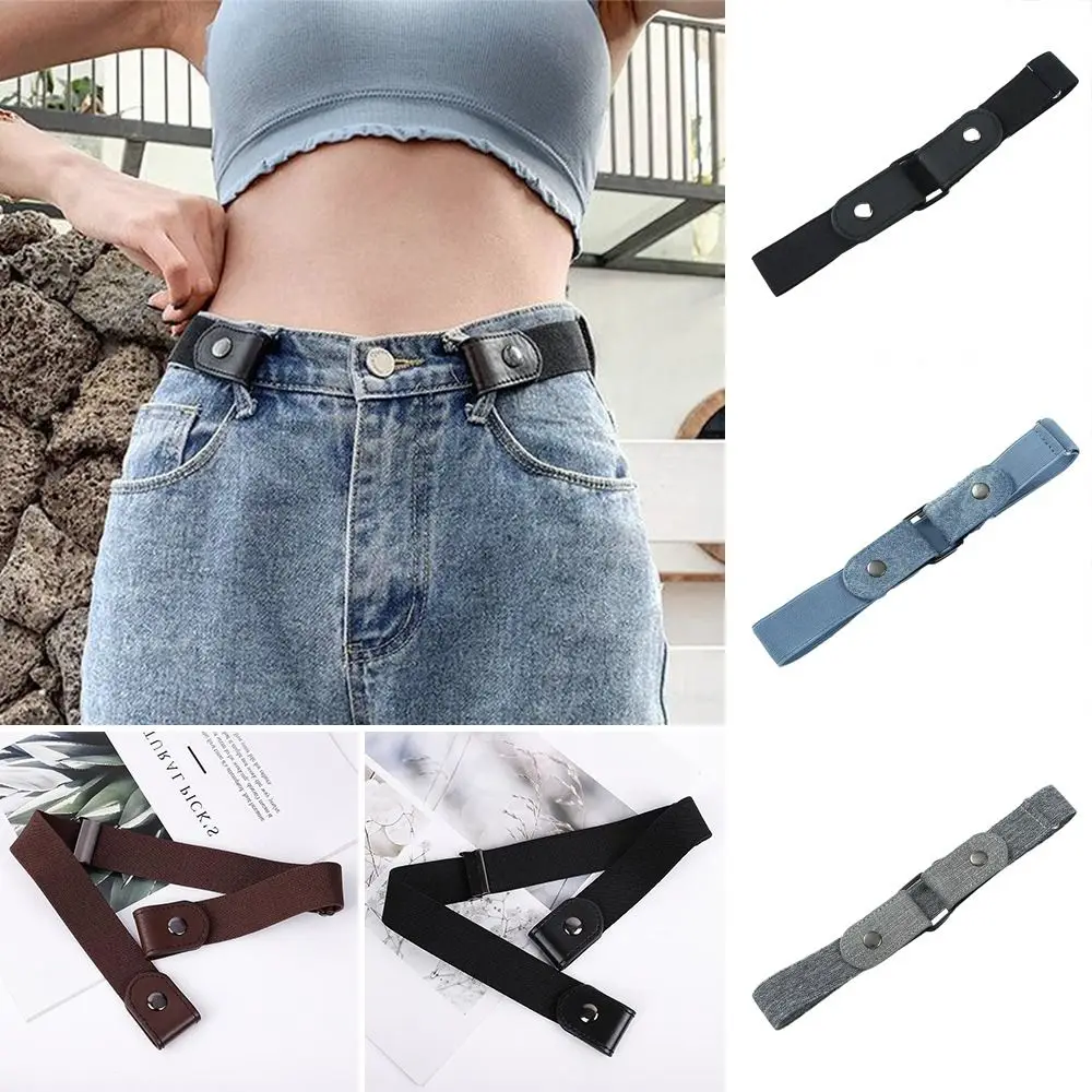

2Pc New Adjust Stretch Elastic Waist Band Invisible Belt Buckle-Free Belts for Women Men Jean Pants Dress No Buckle Easy To Wear