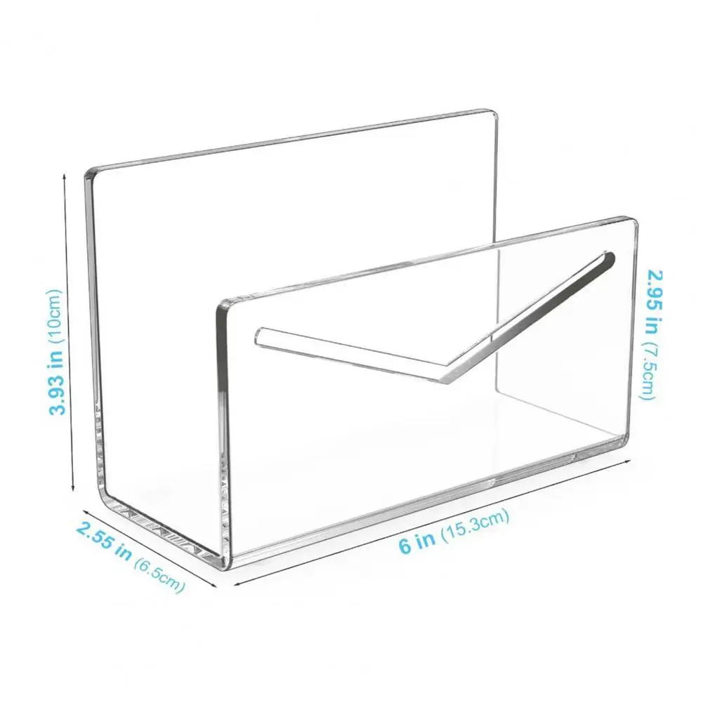 Clear Desk Shelf Box Storage Display Stand Acrylic Plastic Transparent Desktop Business Card Holder Location Card Organizer