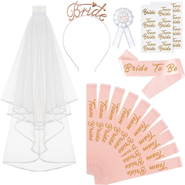 Bride to Be Veil Gold Writings Engagement Decoration Accessories Gift Bachelorette  Party Bridal Shower Veil - China Bridal Shower Veil and Bridal Veil price