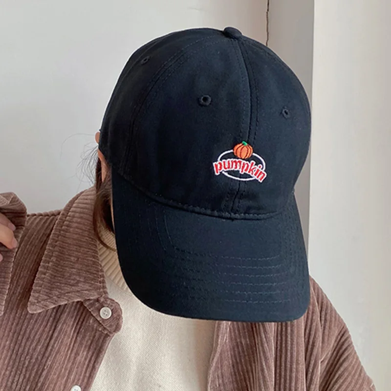 Mode Unisex Pompoen Letters Borduurwerk Baseball Caps Lente Zomer Katoen Snapback Hoed Haruku Hip Hop Zonnehoeden_voghion.com