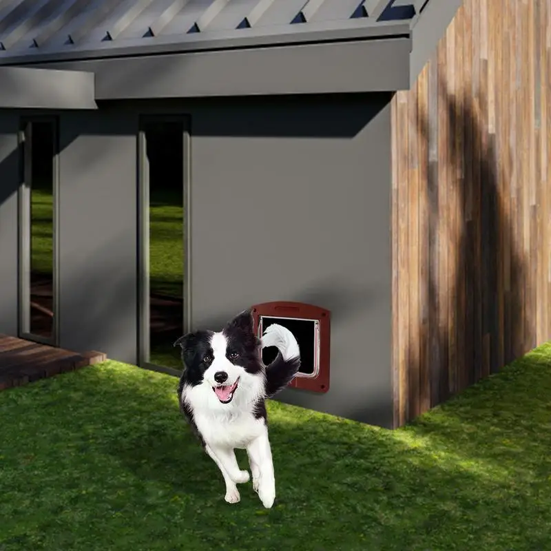 Dog Door 4 Way Locking Door Door Flap Screen For The Pet Cat And Dog Install In Interior And Exterior Doors Weatherproof Pet