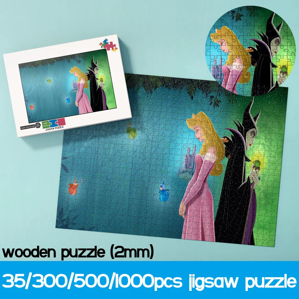 

Disney Jigsaw Puzzles for Kids Animated Film Sleeping Beauty 35 300 500 1000 Pieces Wooden Puzzles Handmade Entertainment Toys