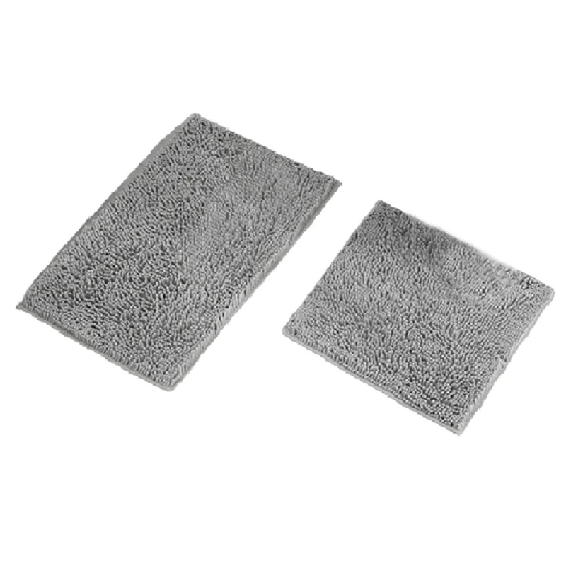 

No-Slip Bathroom Rugs Soft Bath Mats Plush Microfiber Absorbent Water For Tub Shower Machine Washable Durable Light Gray