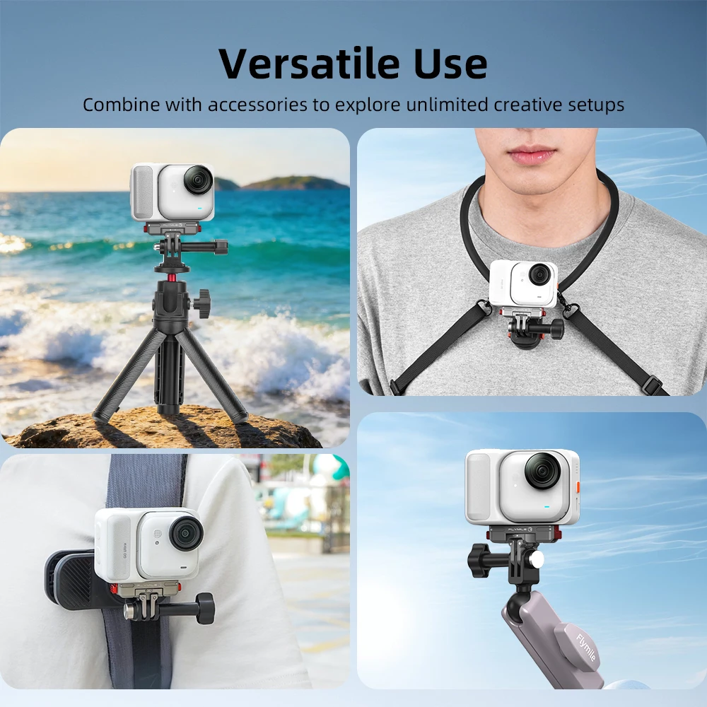 Insta360 GO 울트라 카메라 액세서리용 Flymile 퀵 릴리스 베이스 자기 회전 어댑터 마운트 금속 어댑터 접이식