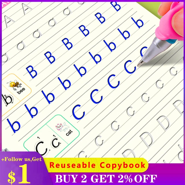 Handwriting Practice Book Writing Practice For Kids Reusable Grooved  Handwriting Workbooks Magic Copybook To Help Children - AliExpress