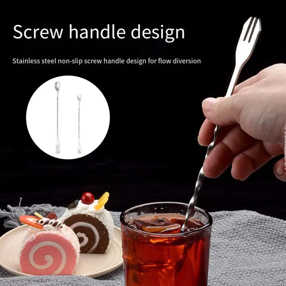 Stainless Steel Cocktail Mixing Spoons Bar Spoon Long Stirring Spoon Drink Stirrers for Tea Coffee Ice Cream Juice