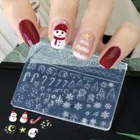 3D Nails Art Silicone Mold Pad Snowflake Snowman Santa Claus Nail Carving Manicure Tool Relief Winter Christmas Relief Mould DIY 1
