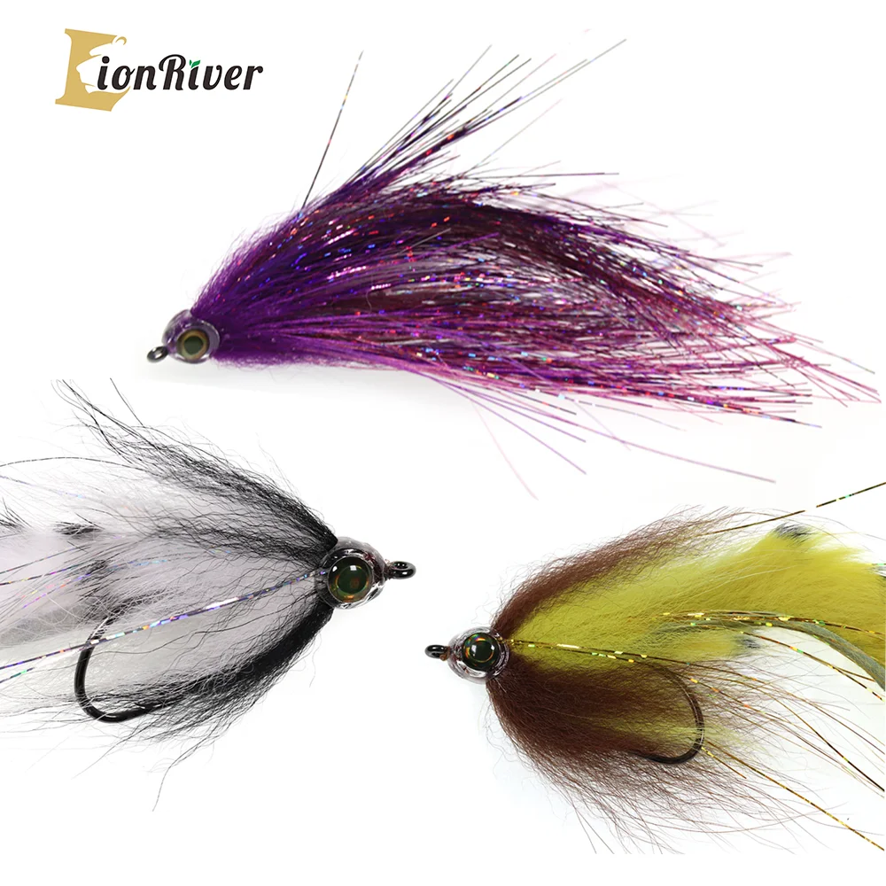 Lionriver Saltwater Fishing Bait Streamer Fly Sospensione Streamer Musky Bass Pike Salmone Fishing Lure Mosche Con Amo Da Pesca In Acciaio