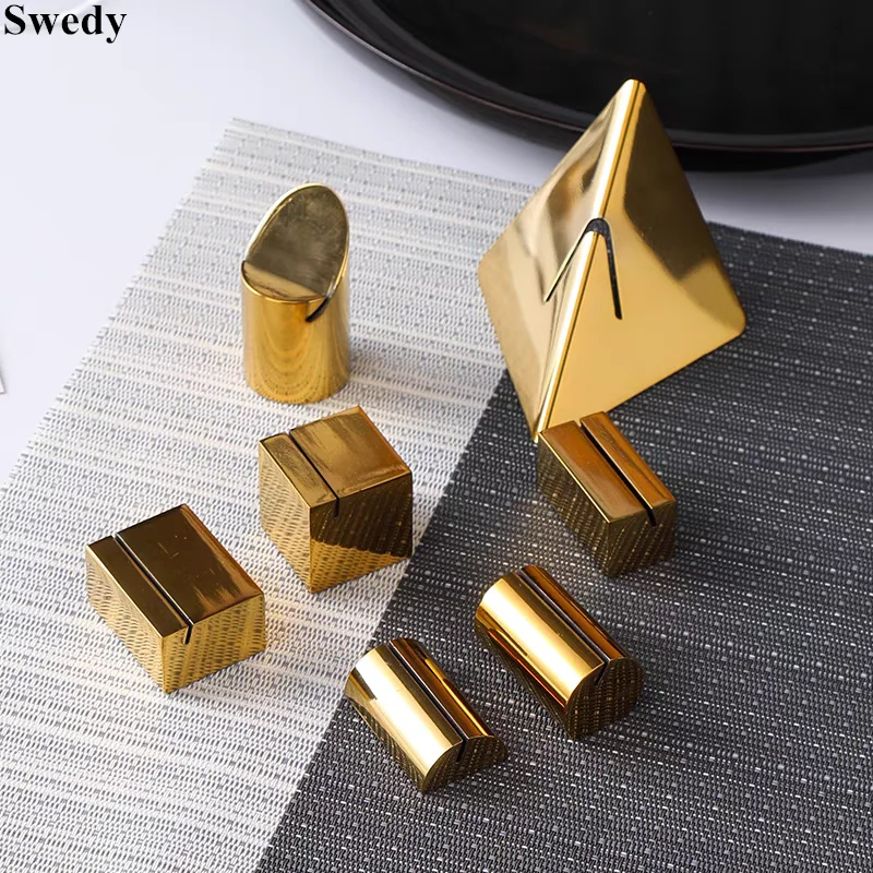 Stainless Steel Table Place Card Holder Photo Picture Holder Clip Wedding Party Table Number Menu Sign Display Stand