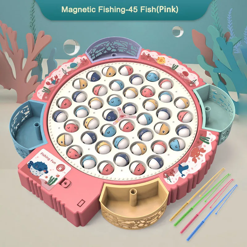 Fishing Toys For Children Boys Girls Magnetic Fish Game Electric Musical  Rotating Board Play Outdoor Sports Educational Toys Kid - AliExpress