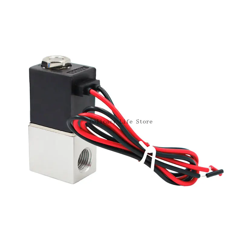 솔레노이드 밸브, DC 12V, 24V, 110V, 220V, 1/4 1/8, 양방향 정상 폐쇄 직접 작동 공압 밸브, 물 공기 가스 핫