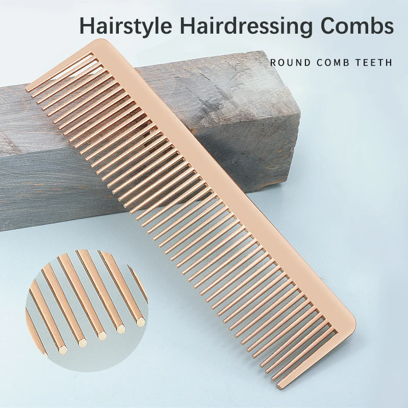 

Золотой гребень для волос, аксессуары для мужчин и женщин, гребень для влажной прически из цинкового сплава