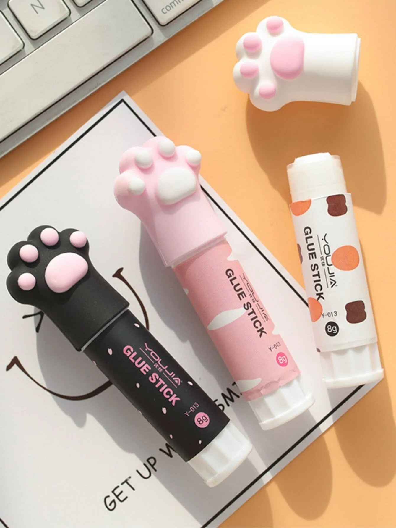 1/3pcs 고양이 발톱 고체 접착제 스틱 학생용 강력한 접착 펜 모양 접착제 스틱 고점도 문구 사무용품
